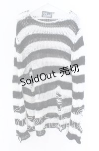 KILL STAR / Pugsley Knit Sweater XL ブラック×ホワイト O-25-10-29-060-SL-TO-IG-OS