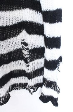画像2: KILL STAR / Pugsley Knit Sweater XL ブラック×ホワイト O-25-10-29-060-SL-TO-IG-OS