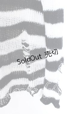 画像2: KILL STAR / Pugsley Knit Sweater XL ブラック×ホワイト O-25-10-29-060-SL-TO-IG-OS
