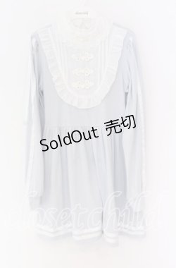 画像1: 【SALE】Jamieエーエヌケー / チャイナジャージワンピース M サックス O-25-10-29-062-LO-OP-OW-ZT372