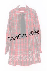 Jamie エーエヌケー / ネクタイチェックワンピース M アカ O-25-10-29-063-LO-OP-OW-OS