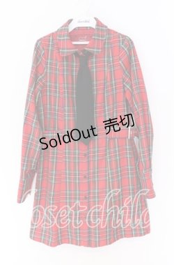 画像1: Jamie エーエヌケー / ネクタイチェックワンピース M アカ O-25-10-29-063-LO-OP-OW-OS