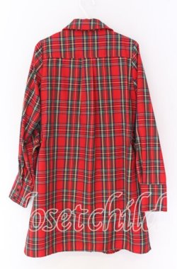 画像2: Jamie エーエヌケー / ネクタイチェックワンピース M アカ O-25-10-29-063-LO-OP-OW-OS