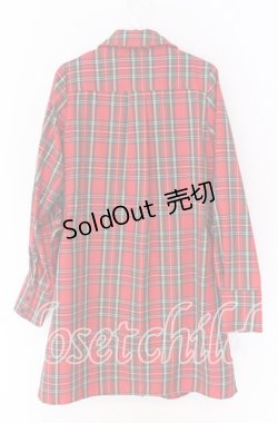 画像2: Jamie エーエヌケー / ネクタイチェックワンピース M アカ O-25-10-29-063-LO-OP-OW-OS