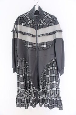 画像1: HEIHEI / ヨークフリルジャージワンピース  グレー O-25-10-29-066-PU-OP-OW-OS