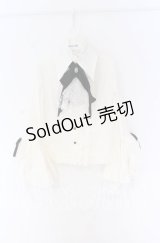 MARBLE / デコラティブタイ付き姫袖ブラウス  ホワイト×ブラック O-25-10-29-067-GO-BL-OW-OS