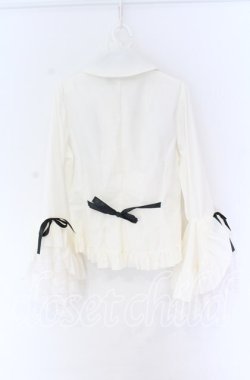 画像5: MARBLE / デコラティブタイ付き姫袖ブラウス  ホワイト×ブラック O-25-10-29-067-GO-BL-OW-OS