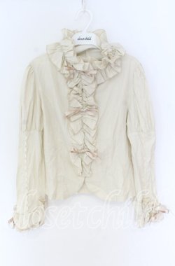 画像1: metamorphose / 共フリルブラウス（マトンスリーブ）  ベージュ O-25-10-29-071-ME-BL-IG-OS