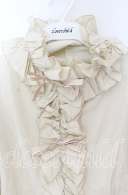 画像2: metamorphose / 共フリルブラウス（マトンスリーブ）  ベージュ O-25-10-29-071-ME-BL-IG-OS