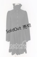 BPN / ハイネックフリルロングジャケット M ブラック O-25-10-29-072-GO-CO-IG-OS