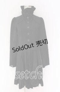 BPN / ハイネックフリルロングジャケット M ブラック O-25-10-29-072-GO-CO-IG-OS