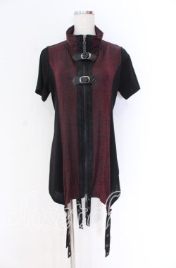 画像1: Qutie Frash / アーム付きZIPカーデ  レッド×ブラック O-25-10-29-073-QU-TO-IG-OS