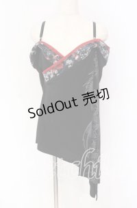 Qutie Frash / オフショルカットソー  レッド×ブラック O-25-10-29-009-QU-TO-IG-OS