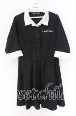 画像1: 【SALE】HELL CAT PUNKS / バイカラーシャツワンピース  ブラック×ホワイト O-25-10-29-075-PU-OP-IG-ZT077 (1)