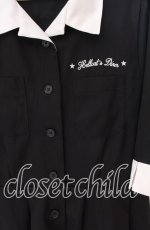 画像2: 【SALE】HELL CAT PUNKS / バイカラーシャツワンピース  ブラック×ホワイト O-25-10-29-075-PU-OP-IG-ZT077 (2)