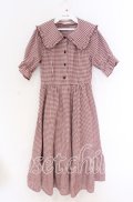 m petit by misako / AM*ギンガムCHKワンピース M アカ O-25-10-29-087-LO-OP-IG-OS