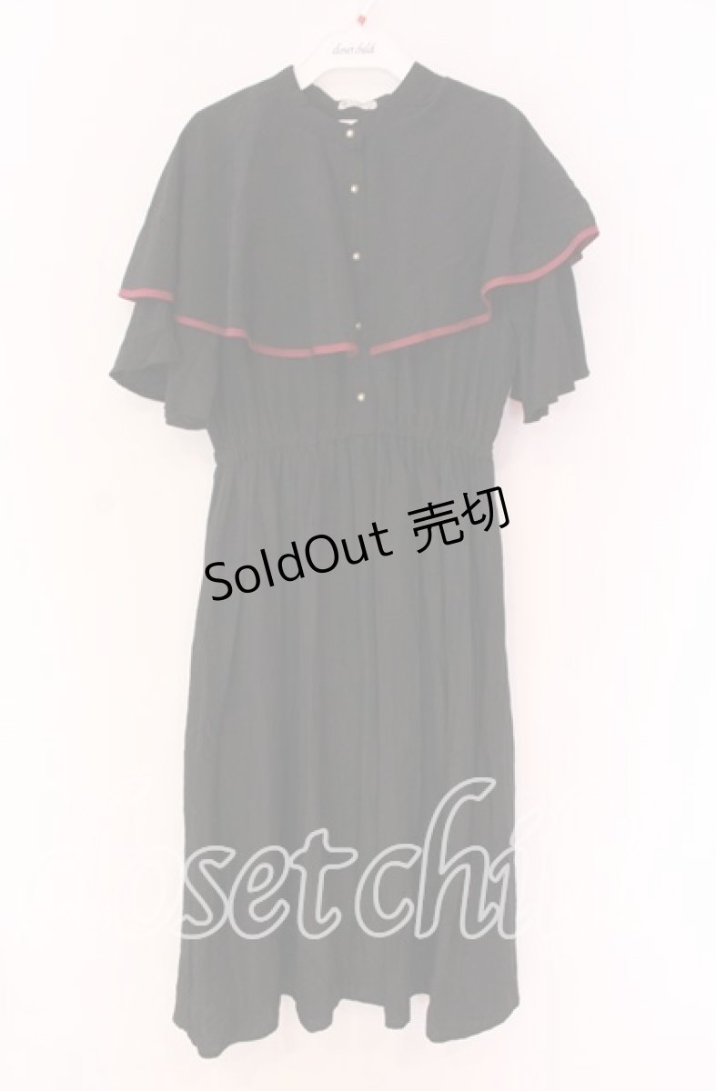 画像1: 【SALE】axes femme / パイピングケープワンピース  クロ O-25-10-29-089-AX-OP-IG-ZT507 (1)