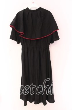 画像3: axes femme / パイピングケープワンピース  クロ O-25-10-29-089-AX-OP-IG-OS