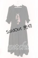 m petit by misako / AMレースアップワンピース M クロ O-25-10-29-090-LO-OP-IG-OS