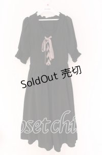 m petit by misako / AMレースアップワンピース M クロ O-25-10-29-090-LO-OP-IG-OS