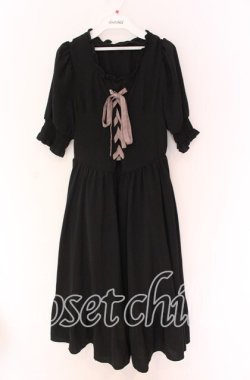 画像1: m petit by misako / AMレースアップワンピース M クロ O-25-10-29-090-LO-OP-IG-OS