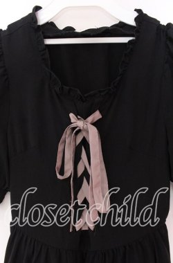 画像2: m petit by misako / AMレースアップワンピース M クロ O-25-10-29-090-LO-OP-IG-OS