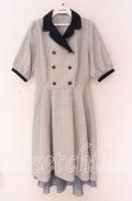 axes femme POETIQUE / ダブル釦フィッシュテールワンピース  グレー×ネイビー O-25-10-29-092-AX-OP-IG-OS