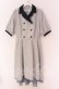 画像1: axes femme POETIQUE / ダブル釦フィッシュテールワンピース  グレー×ネイビー O-25-10-29-092-AX-OP-IG-OS (1)