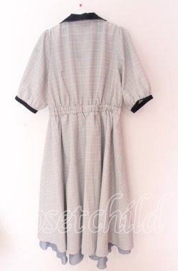 画像3: axes femme POETIQUE / ダブル釦フィッシュテールワンピース  グレー×ネイビー O-25-10-29-092-AX-OP-IG-OS