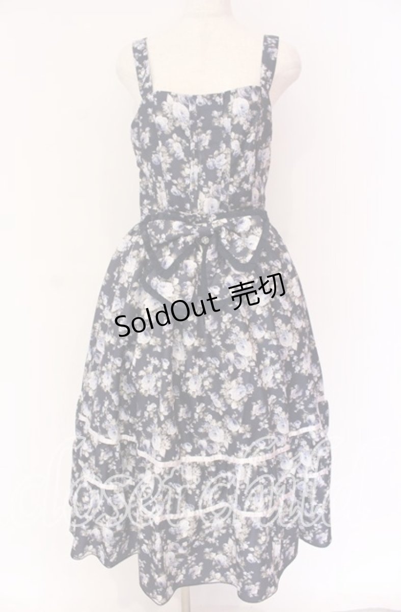 画像1: axes femme / ビッグリボン×ローズジャンパースカート【mobility限定商品】 F ネイビー O-25-10-29-096-AX-OP-OW-OS (1)