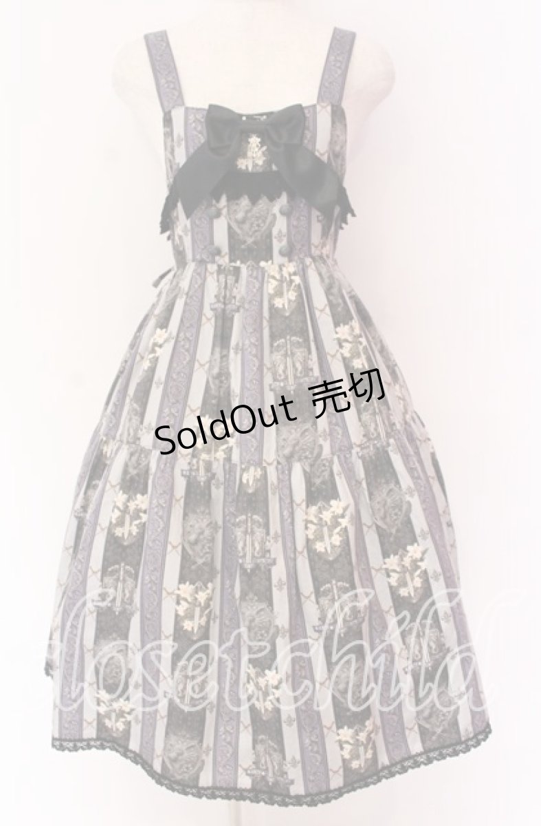画像1: ALICE and the PIRATES / St.Lily Wolf〜狼騎士と百合の誓い〜柄ジャンパースカートII  クロ O-25-10-29-097-PA-OP-OW-OS (1)