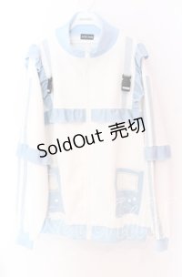 ACDC RAG / GAME OVERフリルジャケット  ホワイト×サックス O-25-10-29-098-PU-JA-IG-OS