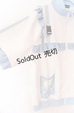 画像2: ACDC RAG / GAME OVERフリルジャケット  ホワイト×サックス O-25-10-29-098-PU-JA-IG-OS