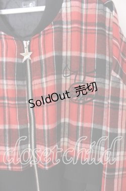画像2: NieR Clothing / ANGEL WING RED CHECKERED ZIP OUTER アウター  レッド×ブラック O-25-10-29-099-PU-JA-IG-OS