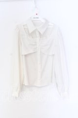 Jamieエーエヌケー / デコルテあきブラウス  シロ O-25-10-29-012-LO-BL-IG-OS