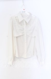 Jamieエーエヌケー / デコルテあきブラウス  シロ O-25-10-29-012-LO-BL-IG-OS