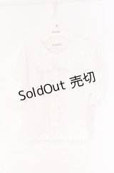 Amavel / フリル半袖ブラウス  シロ O-25-10-29-100-CA-BL-IG-OS