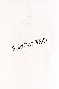 Amavel / フリル半袖ブラウス  シロ O-25-10-29-100-CA-BL-IG-OS