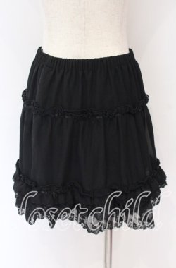 画像2: axes femme / レースシフォンスカート  クロ O-25-10-29-111-AX-SK-IG-OS