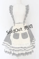 Hoshibako Works / ベアーズベーカリー エプロン&サスペンダー付きスカート(ショート丈）  グレー O-25-10-29-118-LO-SK-OW-OS