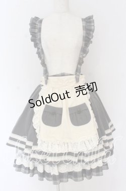 画像1: Hoshibako Works / ベアーズベーカリー エプロン&サスペンダー付きスカート(ショート丈）  グレー O-25-10-29-118-LO-SK-OW-OS