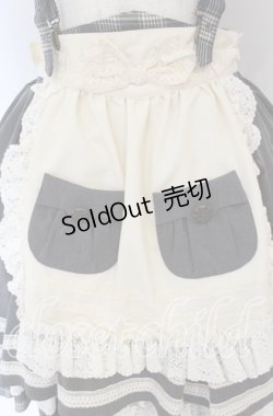 画像2: Hoshibako Works / ベアーズベーカリー エプロン&サスペンダー付きスカート(ショート丈）  グレー O-25-10-29-118-LO-SK-OW-OS