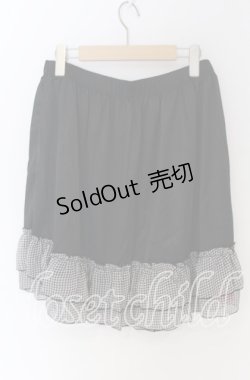 画像2: MARBLE / チェックフリルペチスカート M〜3L ブラック O-25-10-29-119-GO-SK-OW-OS