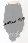 MARBLE / 前短後長スカート  ブラック O-25-10-29-120-GO-SK-OW-OS