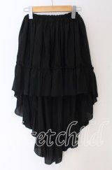 MARBLE / 前短後長スカート  ブラック O-25-10-29-120-GO-SK-OW-OS