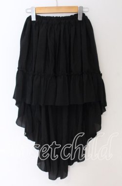 画像1: MARBLE / 前短後長スカート  ブラック O-25-10-29-120-GO-SK-OW-OS