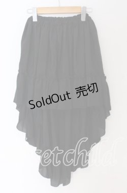 画像1: MARBLE / 前短後長スカート  ブラック O-25-10-29-120-GO-SK-OW-OS