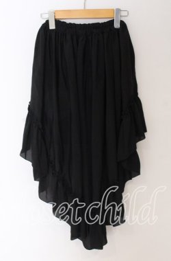 画像2: MARBLE / 前短後長スカート  ブラック O-25-10-29-120-GO-SK-OW-OS