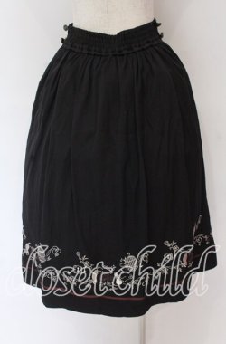 画像2: axes femme / リボン付猫刺繍スカート F クロ O-25-10-29-121-AX-SK-OW-OS