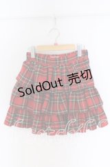 CHOICE / タータンチェックティアードスカート M レッド O-25-10-29-124-PU-SK-IG-OS